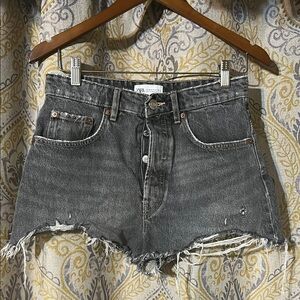 Zara Jean Shorts with Distressed Hem